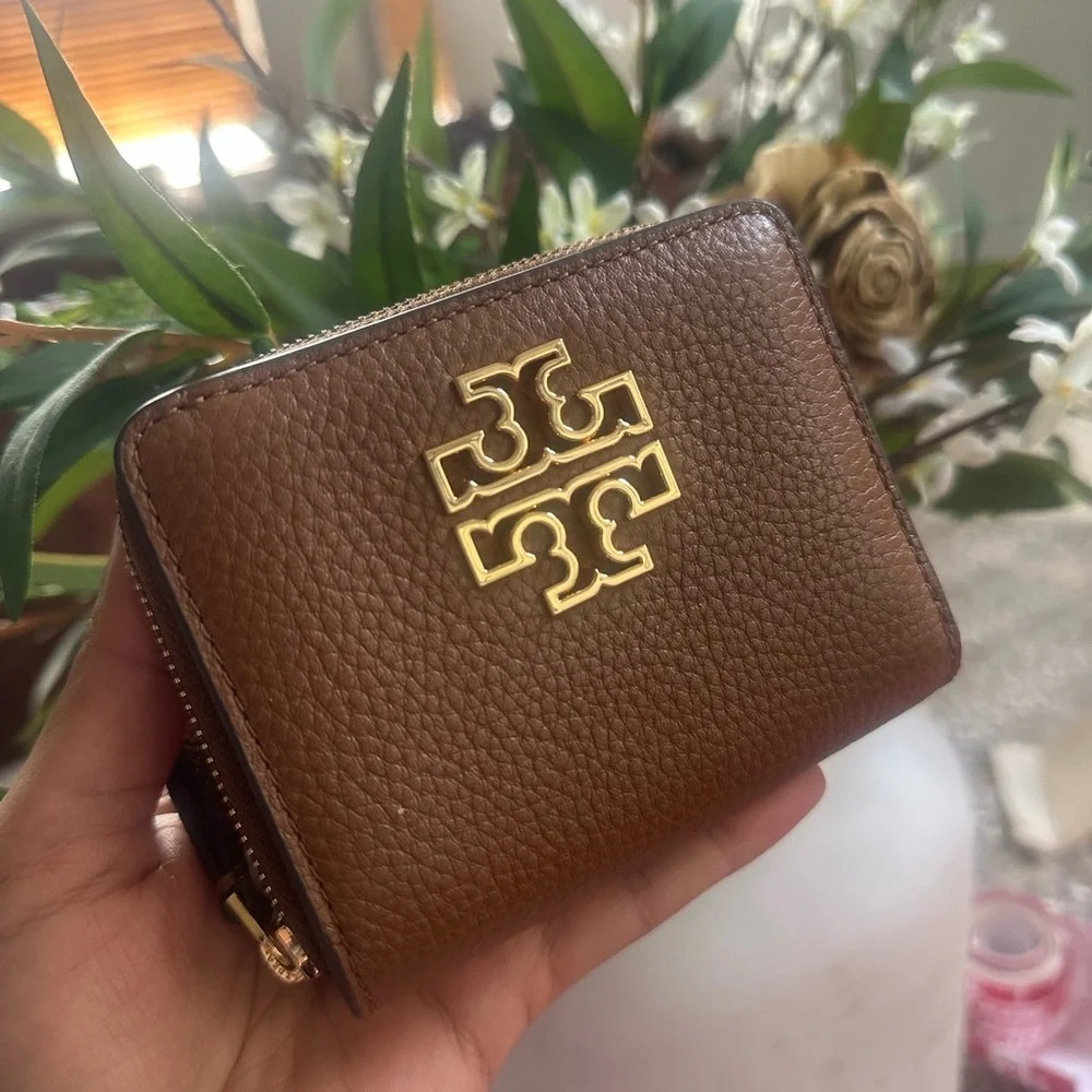 New Tory burch BRITTEN BI FOLD WALLET Moose color